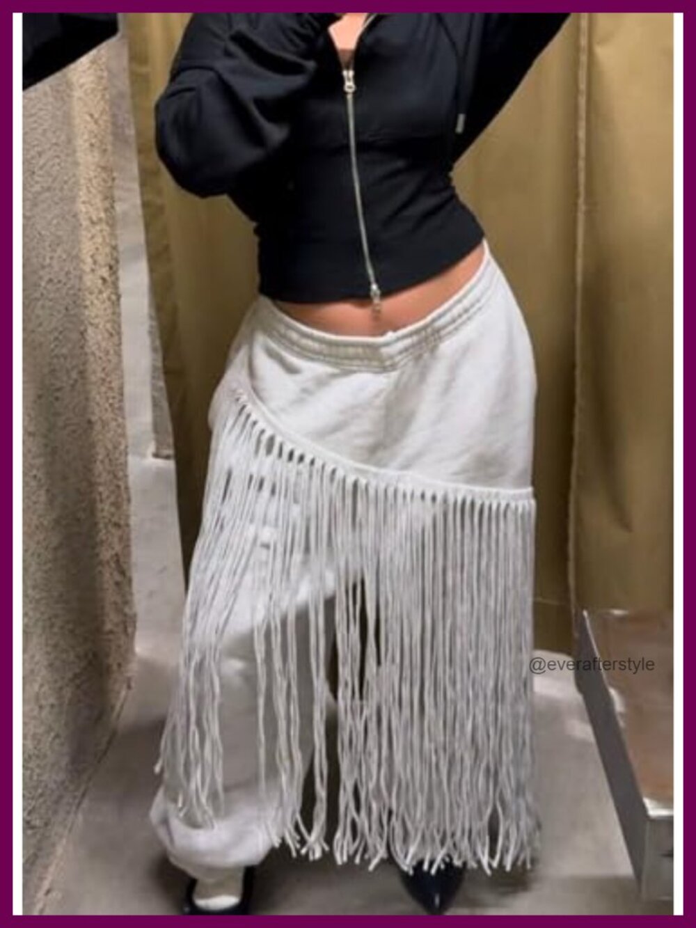 Womens High Waisted Wide Leg Sweatpants Baggy Fringe Athletic Joggers with - Picture 3 of 4